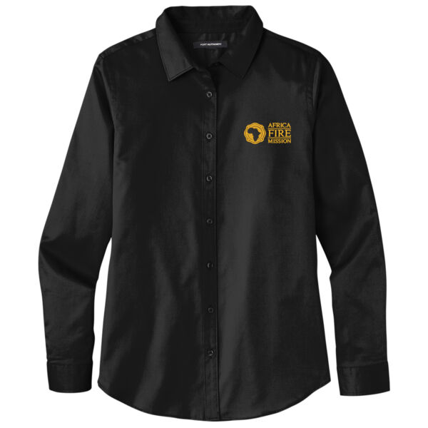 Africa Fire Mission Embroidered - Women's Long Sleeve SuperPro React Twill Shirt Thumbnail